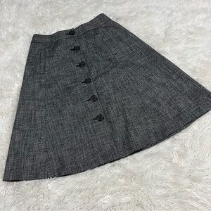 Banana Republic | Gray Marled Button Front A-line Skirt Stretch Size 4
